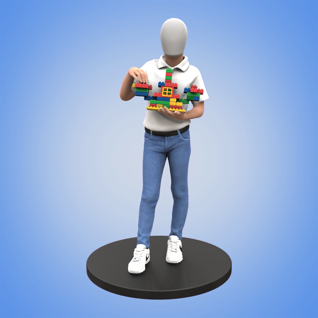 Boy with castle, personalized figure